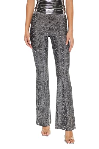 Forever 21 Women's Glitter High-Rise Flare Pants2