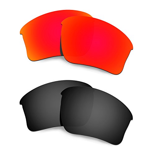 Lentes de repuesto polarizadas para Oakley Flak Jacket XLJ Asian Fit rojas y negras