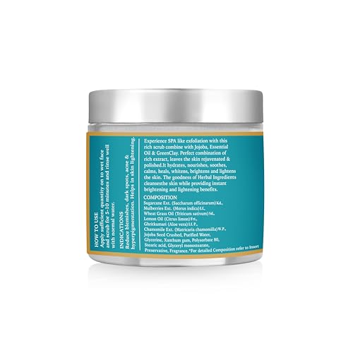 Image of Botanic Braison Face Scrub with Cane Sugar, Lemon & Jojoba | Helps with Dead Skin & Dark Spots | Contains Skin Brightening & Hydrating Properties - (110g)