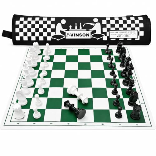Vinson 17x17 Fide Tournament Chess Set with Vinyl Foldable Roll-u...