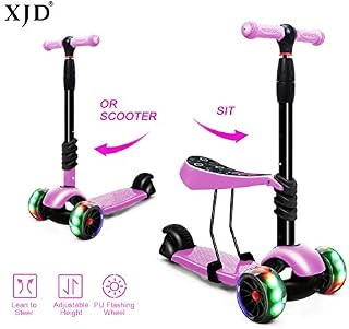 XJD Scooters for Kids Toddler Scooter with Removable Seat 3 Wheel Scooter