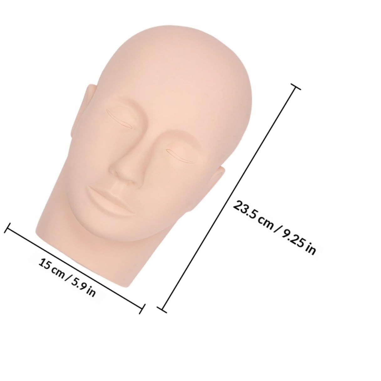 Sewroro Eyelash Extension Mannequin Head with Silicone Skin Color Makeup Practice Head Model for Lash Training and Cosmetology Practice