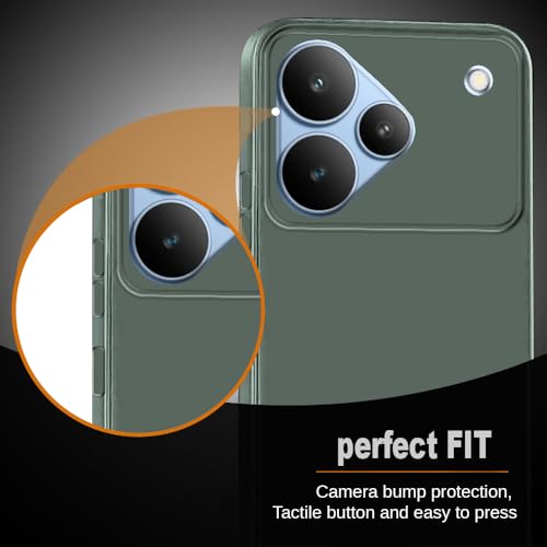 Image of Back Cover for Realme P4 5G | Full Camera Protection | Premium Liquid Silicon Case | Flexible Bumper Case for Realme P4 5G (Military Green)