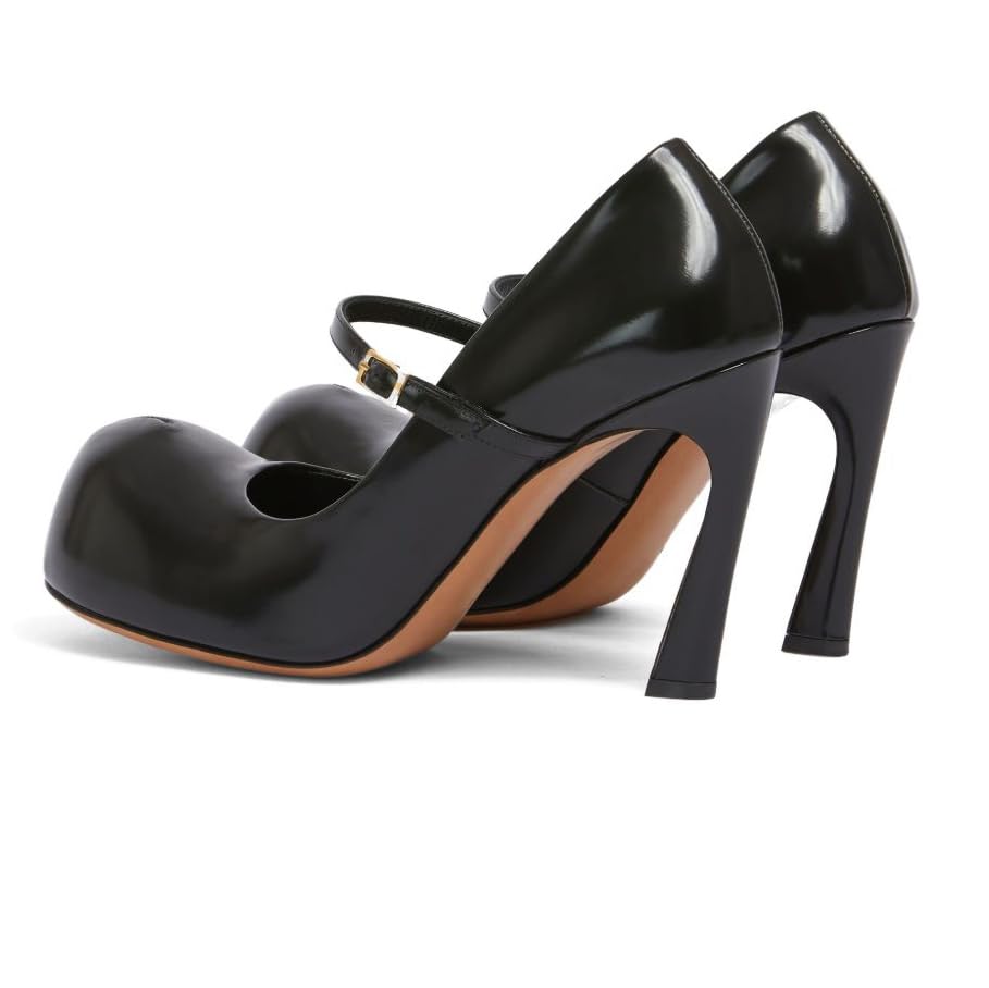 Women's Mary Jane Pumps Round Cute Toe Stiletto High Heels Vintage Buckle Strap Elegant Dress Shoes for Party Wedding4