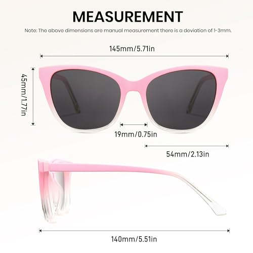 Image of Cyxus Cat Eye Magnetic Clip-On Sunglasses Women Polarized Blue Light Blocking UV400 Protection P1221