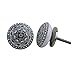 Artncraft Set of 12 Ceramic Black Wheel Flat Drawer Knobs and Pulls Handle Handmade Silver Finish