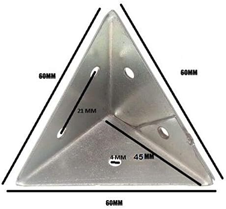 TERF® 12 Pcs Heavy Duty 45mm Pyramid Angel Mounting Corner Brace Bracket Joining Fixing Repair Self Support Steel Plates with Fixing Screw - Image 4