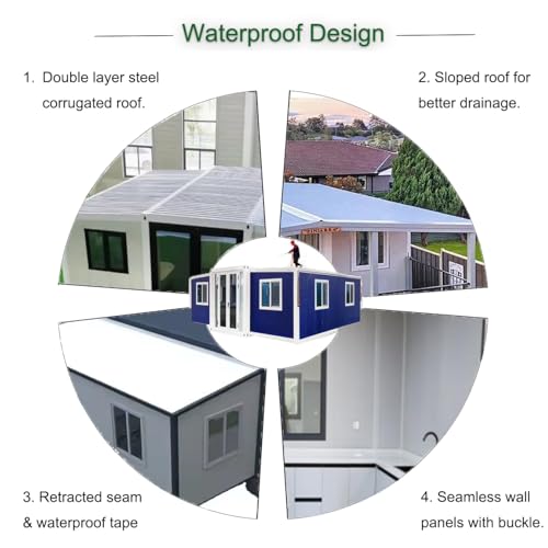 Durable Portable Prefab Tiny Home 20FT 40FT Foldable Container House with Bedroom and Kitchen Modern Modular Tiny House for Mountain Getaway, Guest Suite or Small Families - Image 6