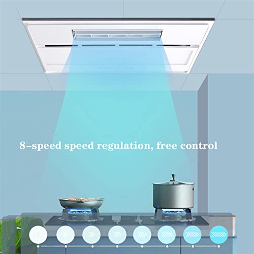 Ventilador de ventilación 30×60CM con iluminación, combo ventilador integrado de techo con motor DC de frecuencia variable y velocidad ajustable, extractor potente para baño miniatura 6