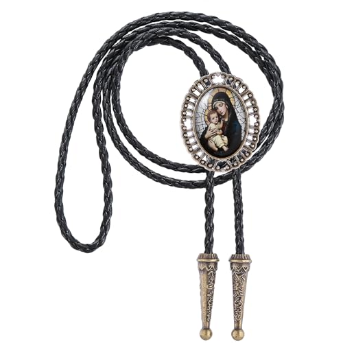 Image of Jeilwiy Bolo Tie for Men Western Cowboy Gothic Bolo Tie Necklace Halloween