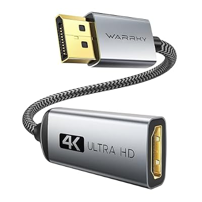 Warrky 4K DisplayPort to HDMI Adapter, Uni-Directional [Metal Case, Gold-Plated Pins] Display Port Source to HDMI Monitor Converter 1080P@120Hz Compatible for HP, AMD, NVIDIA. Male to Female