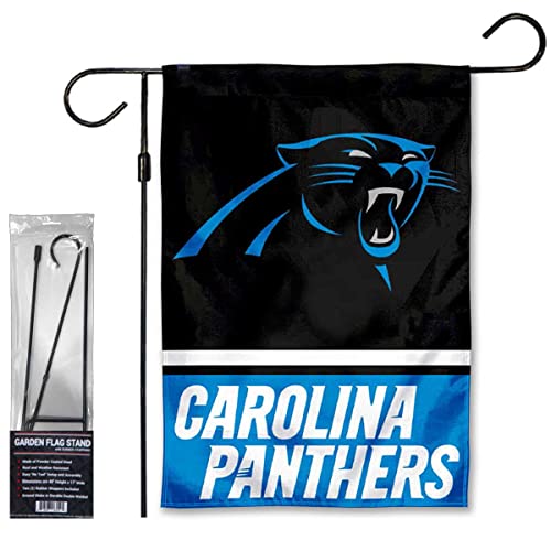 Drapeau de jardin Panthers avec mini mât en acier pour décoration de pelouse