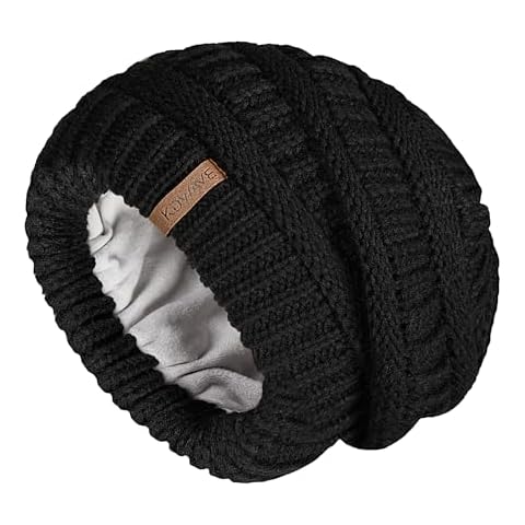 KDWAVE Womens Fleece Lined Knit Beanie Hat Winter Hats for Women Soft Warm Slouchy Beanie with Velvet Lining Cover