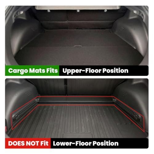 Image of LASFIT Floor Mats for 2026 Toyota C‑HR /Subaru Uncharted, Cargo Mat Fits Upper Position Only, Not for Lower Position, All Weather TPE Custom Fit Car Mats, Full Set with Backrest Mats & Cargo Trunk Mat