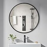 INOXYDABLE POUR LA SALLE DE BAIN: Contrairement aux cadres métalliques bon marché, notre cadre est fabriqué en alliage d'aluminium de haute qualité. Il est imperméable et absolument résistant à la rouille, ce qui fait du miroir le choix parfait et durable pour les pièces humides comme la salle de bain.