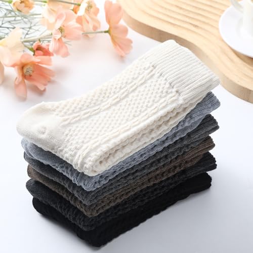 6 Pairs Unisex Woven Socks Hiking Work Thermal Warm Winter Thick Boot Cozy Breathable Comfy Knit Socks4