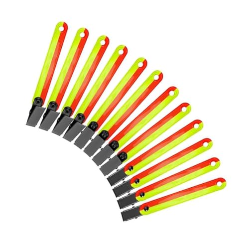 Greabuy 12Pcs Trail Marking Ribbon with Clip for Outdoor, Trail Markers Reflective Tree Tacks Reflector Tacks
