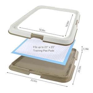 Pawise Pee Pad Holder for Puppy Pads, Dog Pad Holder, Pee Pad Tray for Training Pads,Puppy Pad Holder for Dogs (23.5"x23.5") Pawise Pee Pad Holder for Puppy Pads Dog Pad Holder Pee Pad Tray for Training PadsPuppy Pad Holder for Dogs 235×235