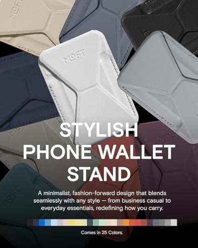 Image of MOFT Magsafe Wallet Stand Compatible with iPhone 16 /15 /14 /13 /12 Series, Angle Adjustment & MOVAS Phone Stand, Light Misty Cove