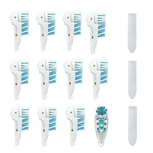 Ebiefly 12 Pcs Electric Toothbrush Dual Clean Replacements Attachments Brush Heads Sensitive Refill Accessories Fit For Oral-B 4732 3733 4734 12 Pcs White #TOP1