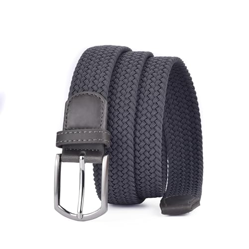 Image of 2pcs Men's Stretch Woven 1.3 inch Wide Elastic Braided Belts