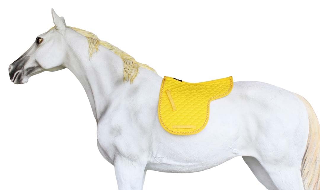 Challeger Horse Saddle Pad Cotton Quilted Contoured English Jumping Trail Yellow 72TS28YL