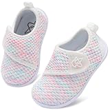 LeIsfIt Baby Shoes Boys Girls First Walking Shoes Non-Slip Infant Sneakers Lightweight Slip-on Crib Sneakers for First Walkers Colorful 18-24 Months