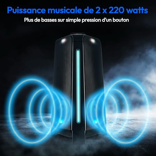 Enceinte MEDION Standard 2x22W RMS Anneau LED & Stroboscopique - vue 7