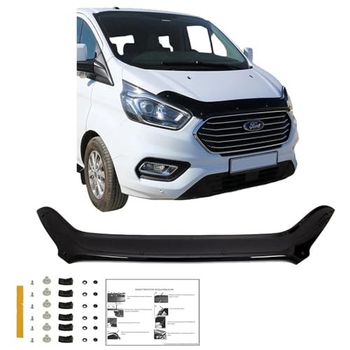 Oneway Motorhaubenschutz kompatibel mit Ford Transit Custom MK1 Facelift 2018-2023 - Schwarz glänzend