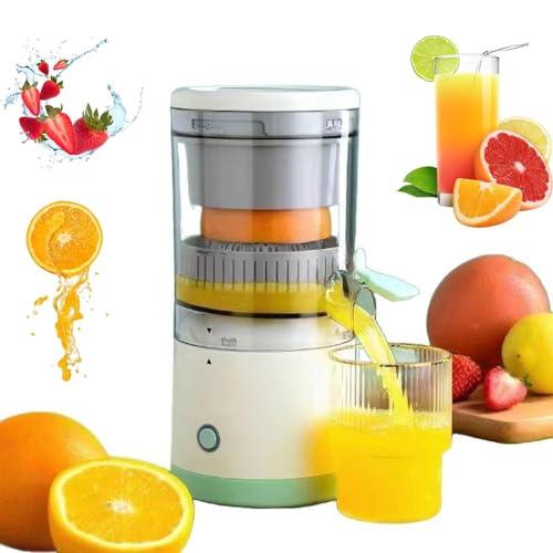 YZRDCXM Exprimidor portátil inalámbrico, exprimidor eléctrico de cítricos, exprimidor de limón, Extractor de Jugo automático de 360°, exprimidor de Naranja y Pomelo, con Carga USB-C, fácil de Limpiar