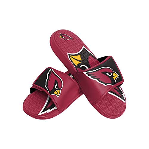 FOCO Arizona Cardinals NFL Colorblock Big Logo Gel Slide Red Badelatschen Hausschuhe - L
