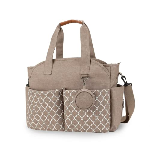 Baby-Wickeltasche Schultergurt und Tragbar Wasserdicht und Große Kapazität für Mütte (Khaki)