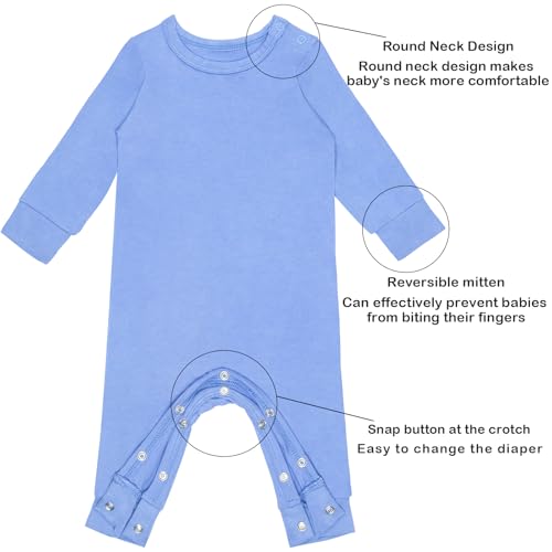GUISBY Rayon Baby Pajamas, Long Sleeve with Snap Closure Pajamas Sleepers2