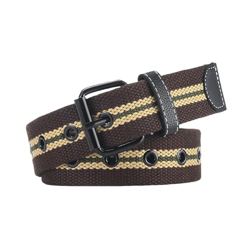 Ceinture cuir véritable homme respirante et ajourée à œillets décoratifs