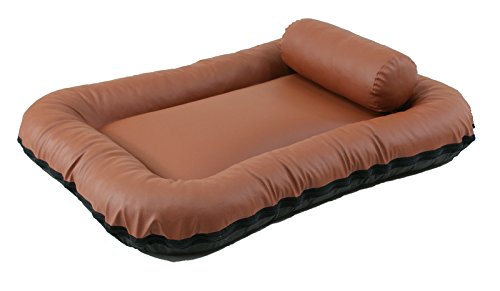 Leo4dog. Cuero Artificial. Cama para Perros, cojín para Perros. (XL 120x90, Marrón)