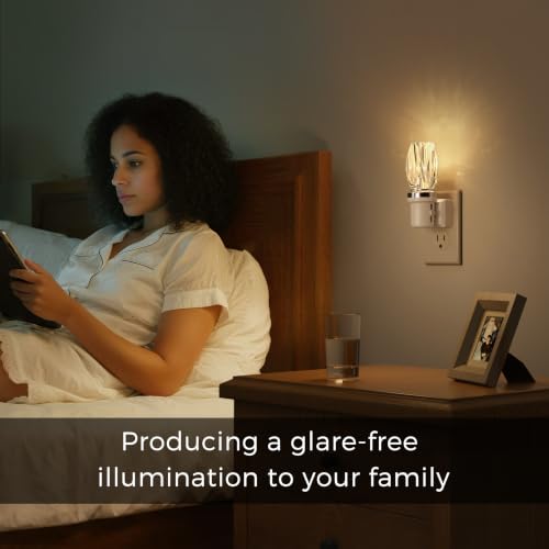 Image of L LOHAS LED Night Light, Dimmable Night Lights Plug into Wall, Light Sensor | Automatic Nightlights Plug in, 3000K LED Nightlight, Crystal Acrylic Decorative, Hallway Bedroom Bathroom[White Base,1 Pack]