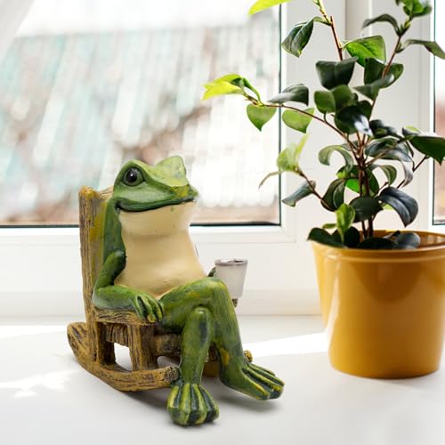 HENGBIRD Dekoracyjna żaba, zwierzęta solarne do ogrodu, z diodami LED, dekoracja solarna ogrodowy