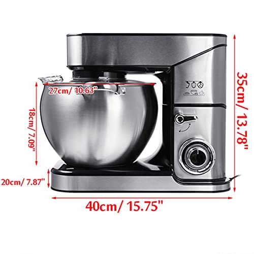 Küchenmaschine Knetmaschine 2000W,6 Geschwindigkeit Standmixer Mit 10L Edelstahlschüssel,Rührhaken,Schneebesen Und Mixer – Bild 6