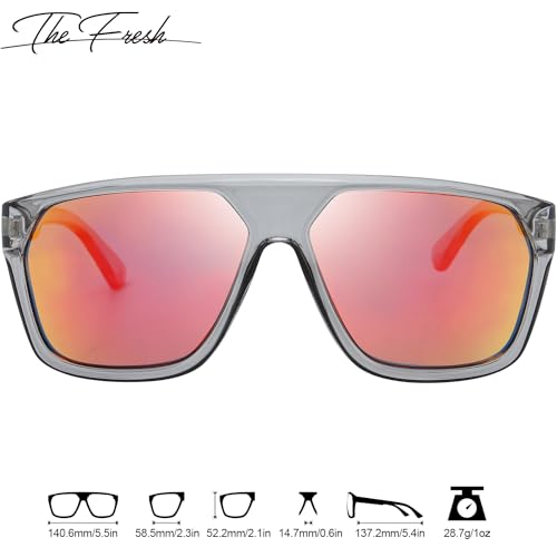 Image of The Fresh Large Oversized Fashion Square Flat Top Sunglasses - Exquisite Packaging