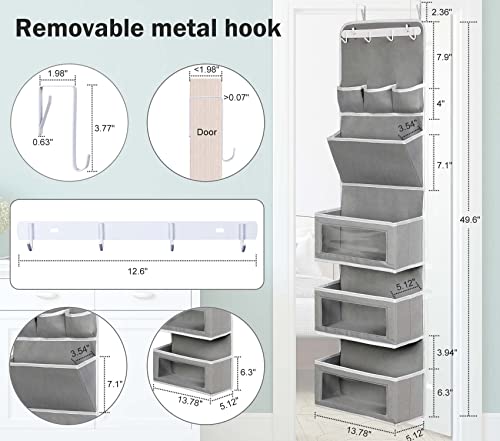 Victorich All-In-One Over The Door Organizer, Super Behind The Door Storage Organizer With Door Rack And Large Clear Windows, Wall File Organizer, Hanging Organizer (1 Pack Grey) #TOP2