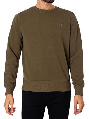 GANT Herren C-Neck Sweat ORIGINAL Rundhalspullover, Racing Green, XL