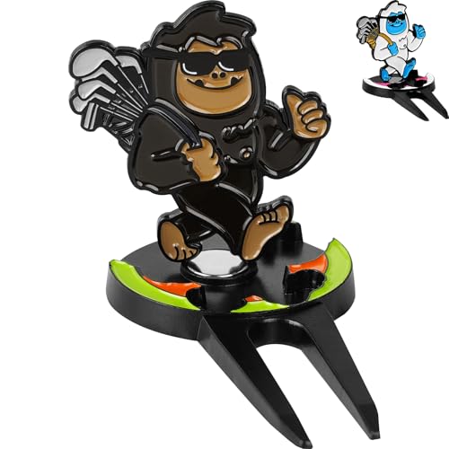 Big Crazy Golf Divot Repair Tool, Golf Divot Tool with Golf Ball Marker, Sasquatch and Yeti Cool Golf Gift, 4-in-1 Golf Accessories for Men
