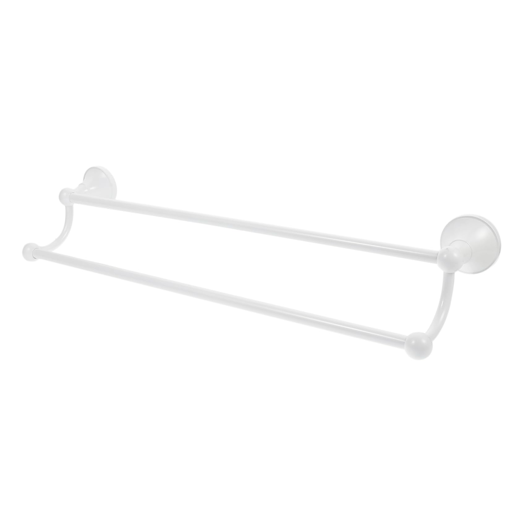 Porte-serviettes double en laiton blanc 55cm pour optimiser le rangement des petites pièces