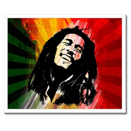 Poster dans un cadre noir reggae 50 x 40 cm pour studio de musique