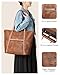 FADEON Large Laptop Tote Bag for Women Designer Leather Laptop Bag Fashion Travel Backpack Purse Shoulder Handbag Brown