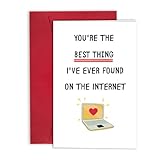 TRAMIN Funny Anniversary Card for Him, Online Valentines Day Card, Romantic Online Dating Greeting Card, Best Thing I've Found on The Internet…