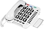 Geemarc CL100 - Big Button Corded Telephone with Loud Receiving Volume and One-touch Memories for Seniors - Hearing Aid Compatible - Low to Medium Hearing Loss - UK Version