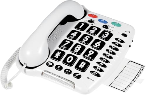 Geemarc CL100 - głośny duży przycisk telefon przewodowy - wersja w Wielkiej Brytanii