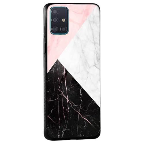 Image of COLORflow Back Cover Compatible with Samsung A71 | Beautiful Marble Black White Pink | Shockproof TPU Bumper Cover with Camera Protection Back Cover Compatible with Samsung Galaxy A71