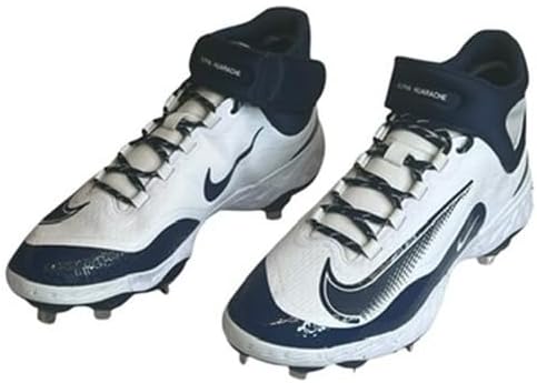 Nike Alpha Huarache Elite 4 Mid Men's Metal Baseball Cleats White Blue HQ1800-100 Size 15 Medium US - Image 5